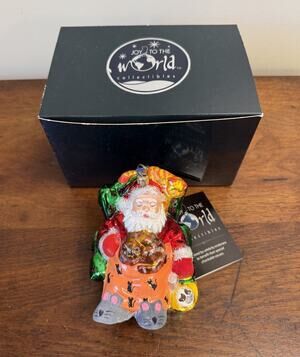 Betty White Signed 2002 Cat Nap Glass Ornament Joy to World COA Box Poland